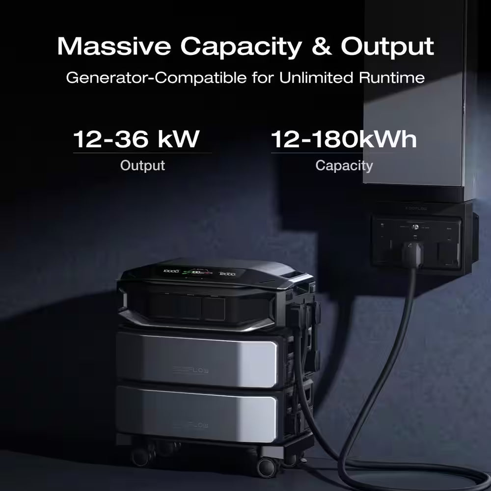Battery Generator Delta Pro Ultra X Battery Pack 6144Wh Solar Generator, 12000W Output, LFP, Home Backup, Push-Button