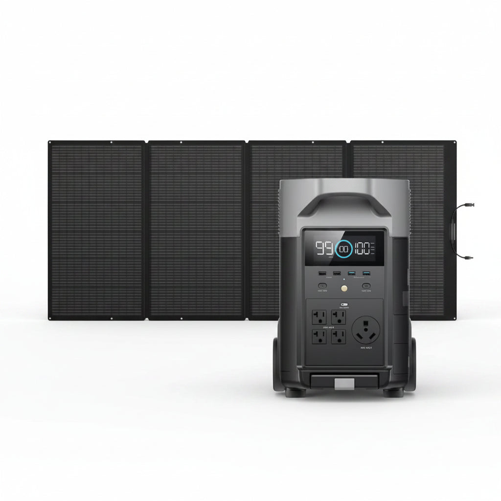 3600W Output/7200W Peak Push-Button Start Solar Generator DELTA Pro with 400W Solar Panel for Home, Camping and Rvs