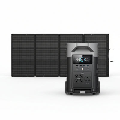 3600W Output/7200W Peak Push-Button Start Solar Generator DELTA Pro with 400W Solar Panel for Home, Camping and Rvs