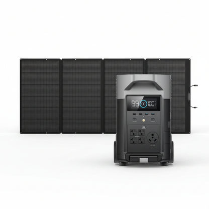 3600W Output/7200W Peak Push-Button Start Solar Generator DELTA Pro with 400W Solar Panel for Home, Camping and Rvs