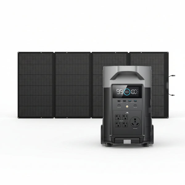 3600W Output/7200W Peak Push-Button Start Solar Generator DELTA Pro with 400W Solar Panel for Home, Camping and Rvs