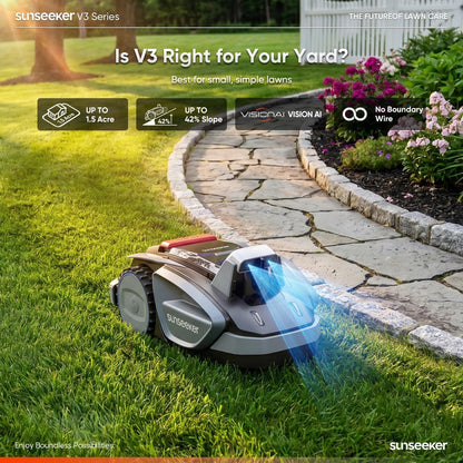 V3 Robot Lawn Mower, Vision AI, 0.15 Acre, Wire-Free