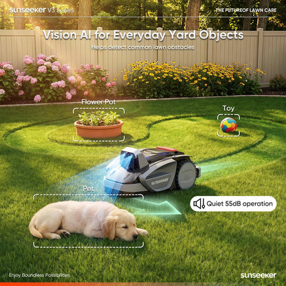 V3 Robot Lawn Mower, Vision AI, 0.15 Acre, Wire-Free