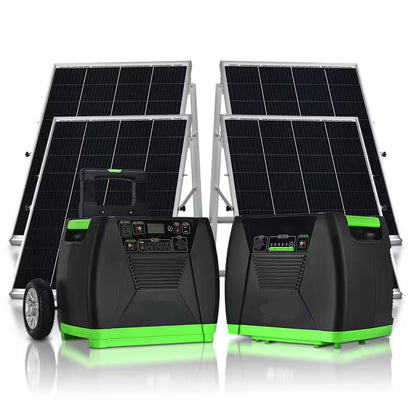 ELITE 3600-Watt/5760W Peak Push Button Start Solar Powered Portable Generator with Four 100W Solar Panels and Power Pod