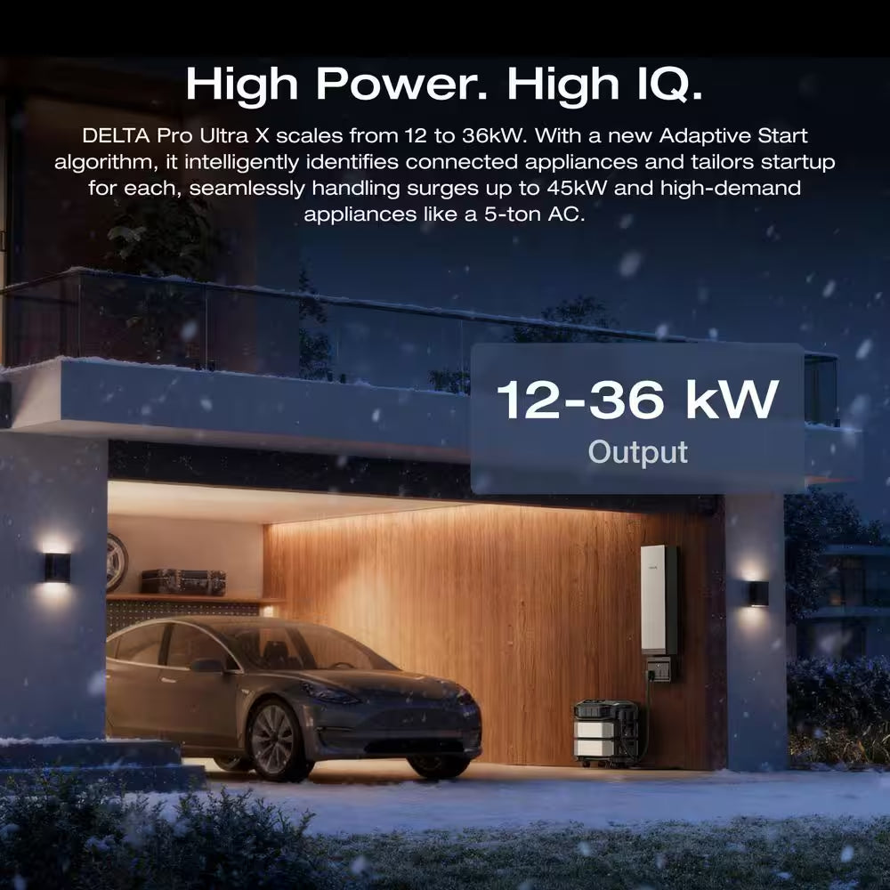 Battery Generator Delta Pro Ultra X Battery Pack 6144Wh Solar Generator, 12000W Output, LFP, Home Backup, Push-Button