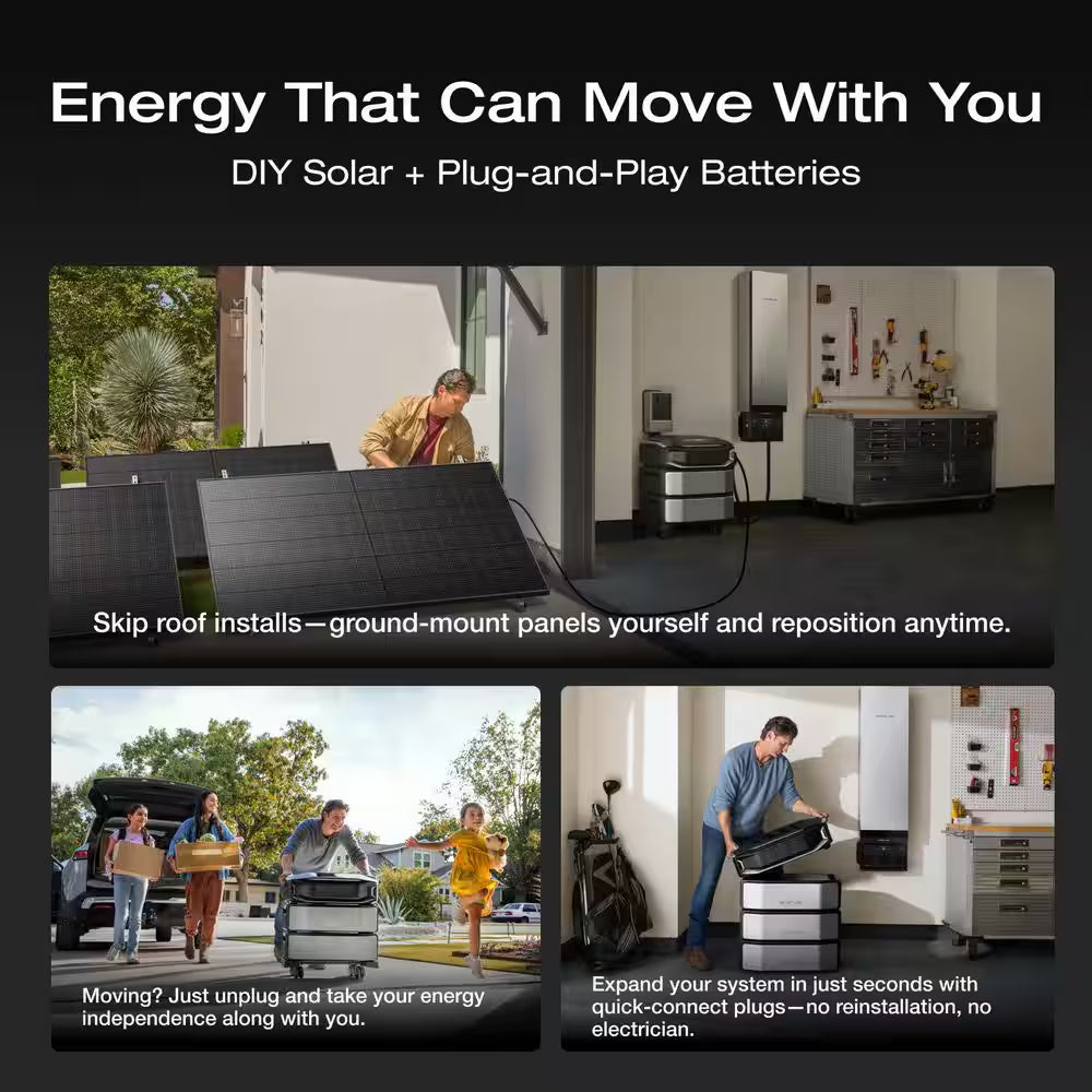 Battery Generator Delta Pro Ultra X Battery Pack 6144Wh Solar Generator, 12000W Output, LFP, Home Backup, Push-Button